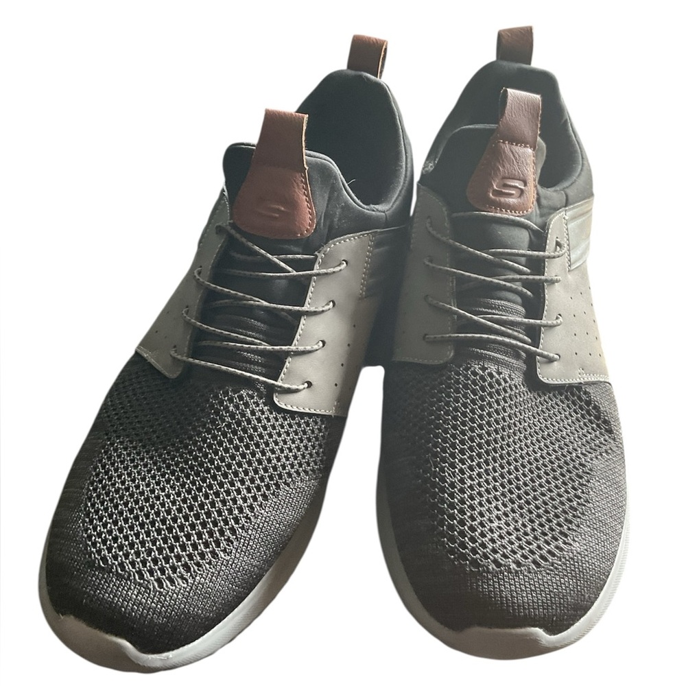 Skechers Black and Brown Sneakers with Cushioned Sole